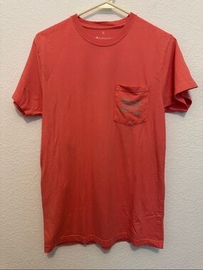 Southern Marsh Coral Pocket Tee - Short Sleeve Crew